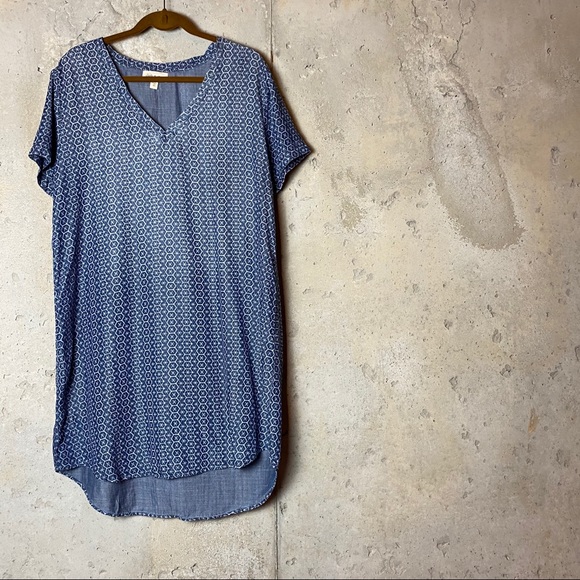 cloth & stone Dresses & Skirts - Cloth & stone anthro blue chambray tunic dress